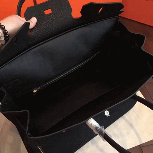 Black Replica H**me5 Birkin 40cm Oversized Handbag