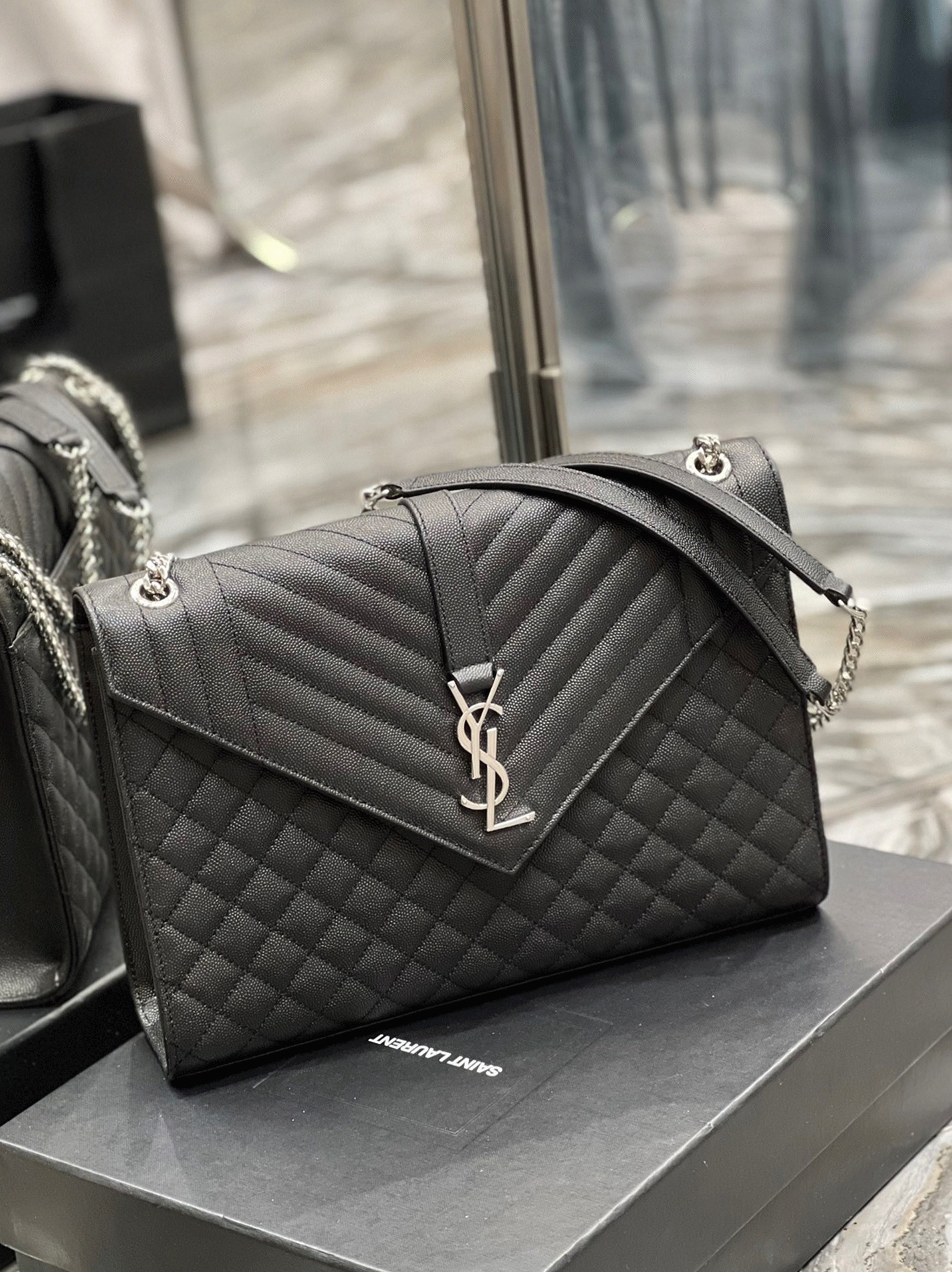 Replica Sa1nt Lau*nt Envelope Large Bag Noir