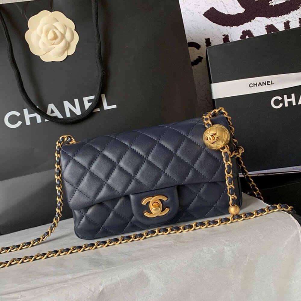 Ch**el Pearl Crush Mini Rectangular Flap