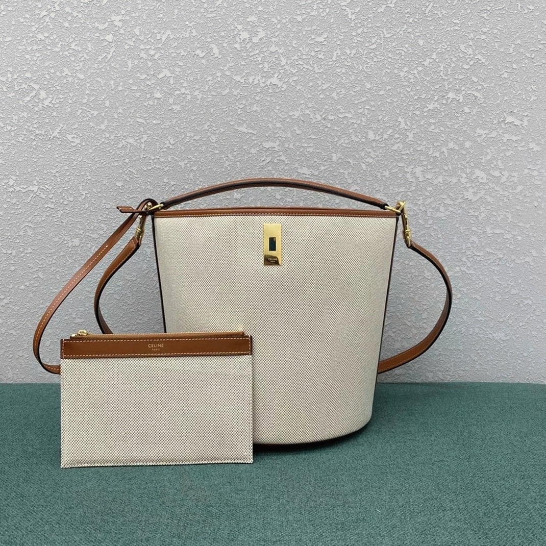 Top Quality Replica Ce1i*e Bucket 16 Bag In Textile and Calfskin