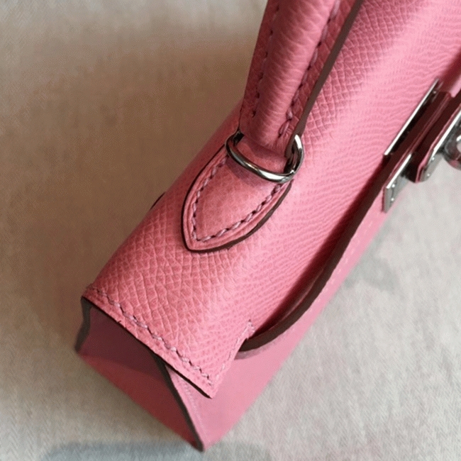 Rose Confetti Epsom Budget Knockoff H**me5 Kelly 20cm Purse