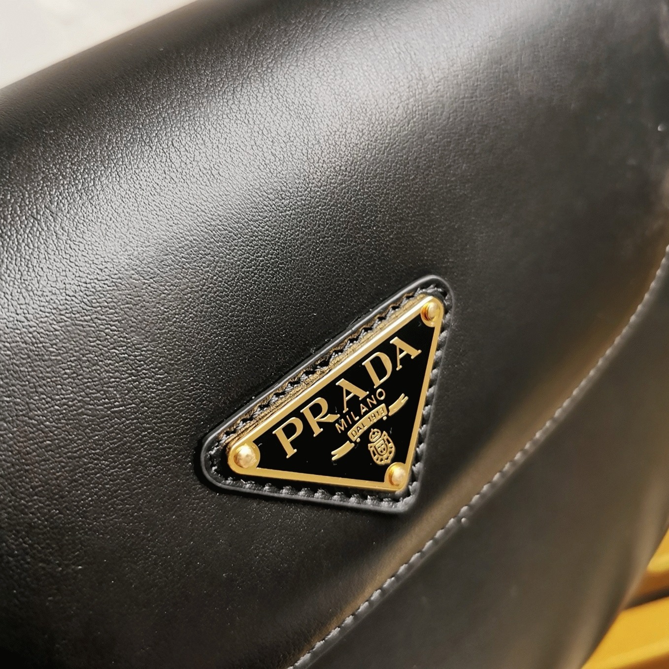 Black Pra*a Arque Shoulder Bag with Flap Fake
