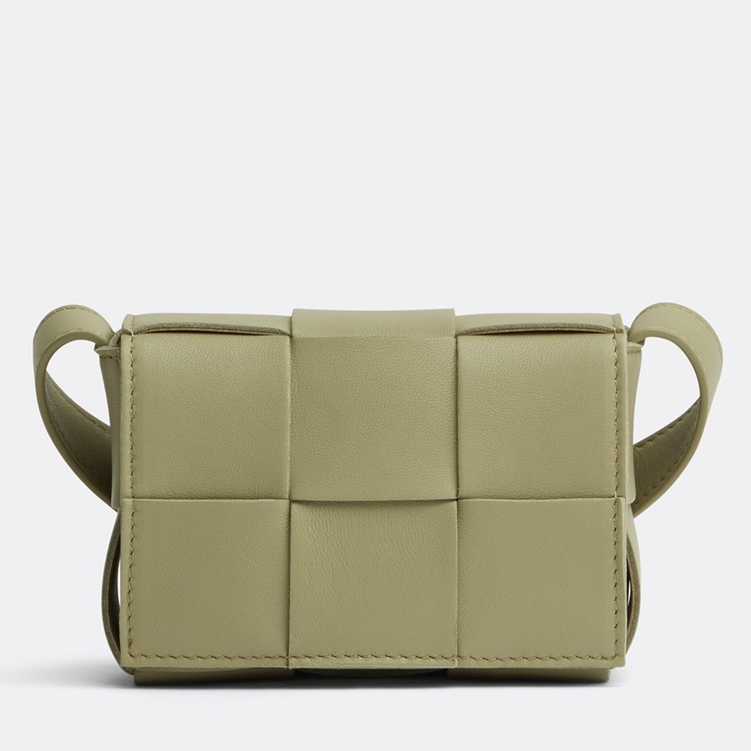 Top Quality Faux B0tt*ga Ven*ta Candy Cassette Bag In Travertine