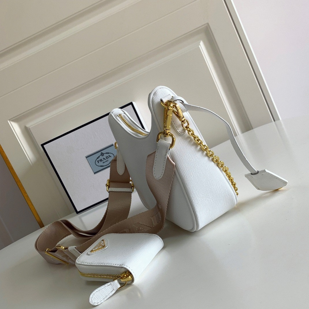 Pra*a Re-Edition 2005 Shoulder Bag Replica in White