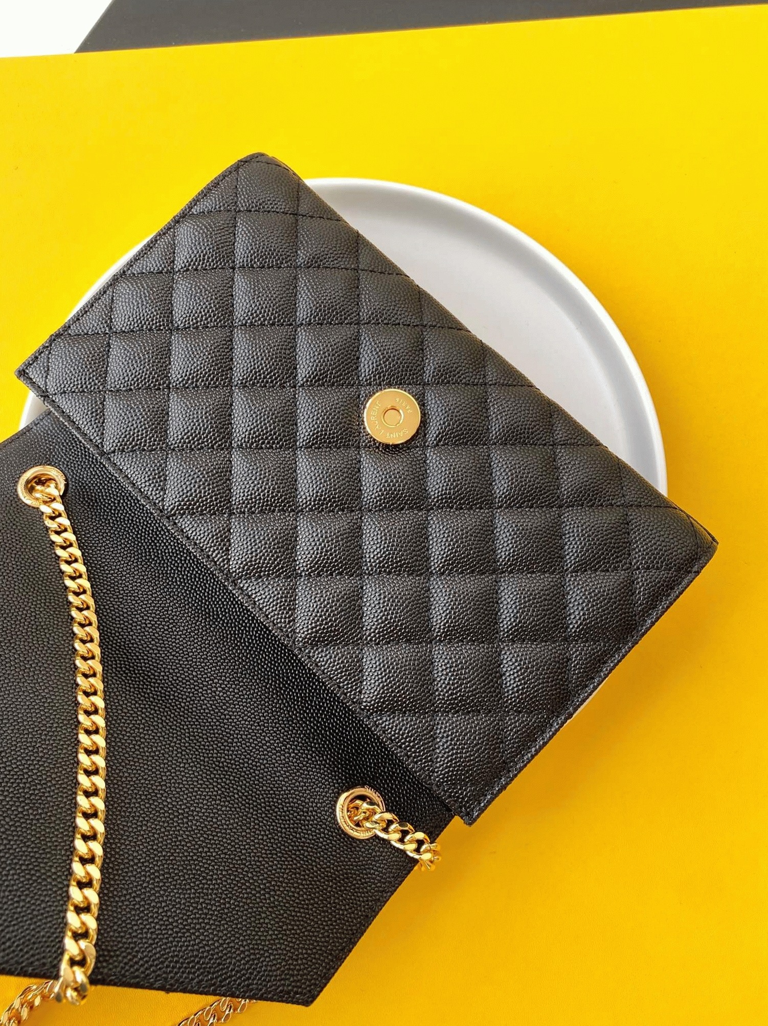 Replica Sa1nt Lau*nt Envelope Small Bag Black