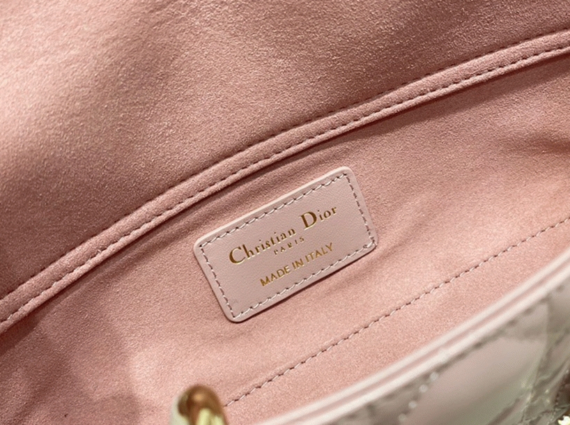 D10r Lady D-Joy Small Bag Fake in Peony Pink