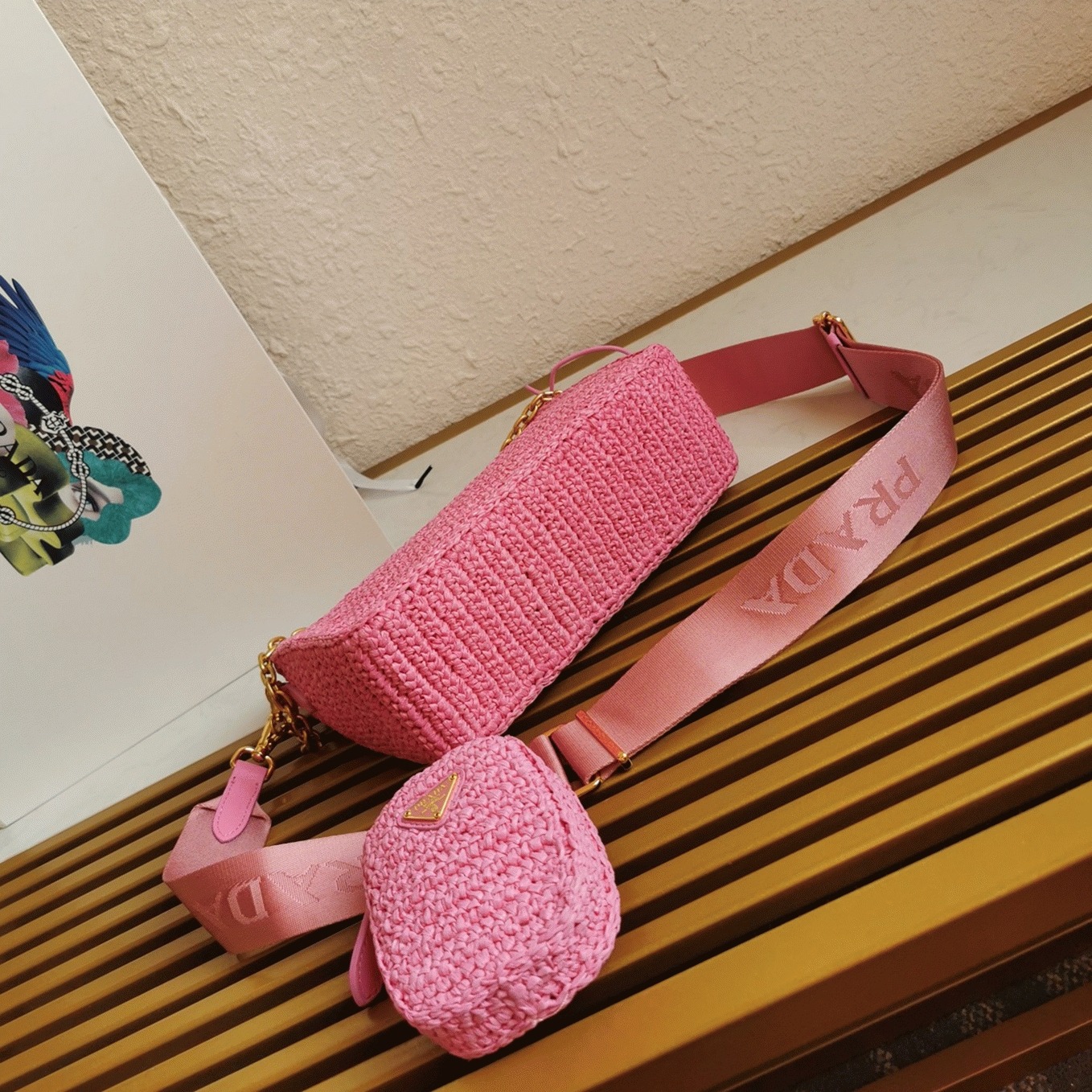 Pra*a Re-Edition Shoulder Bag Imitation in Pink
