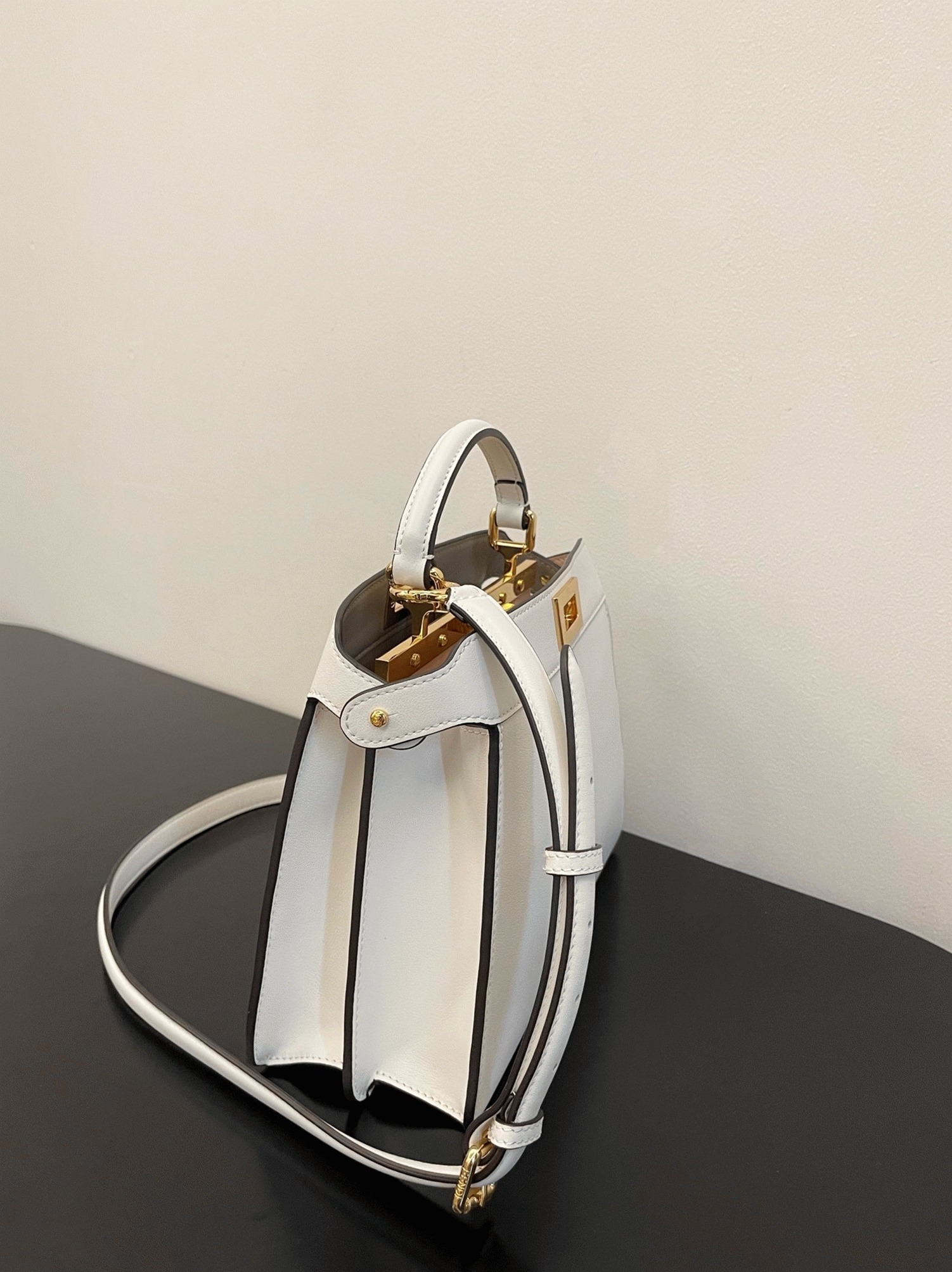 Top Quality Replica F**di Peekaboo ISeeU Small Bag In White Calfskin