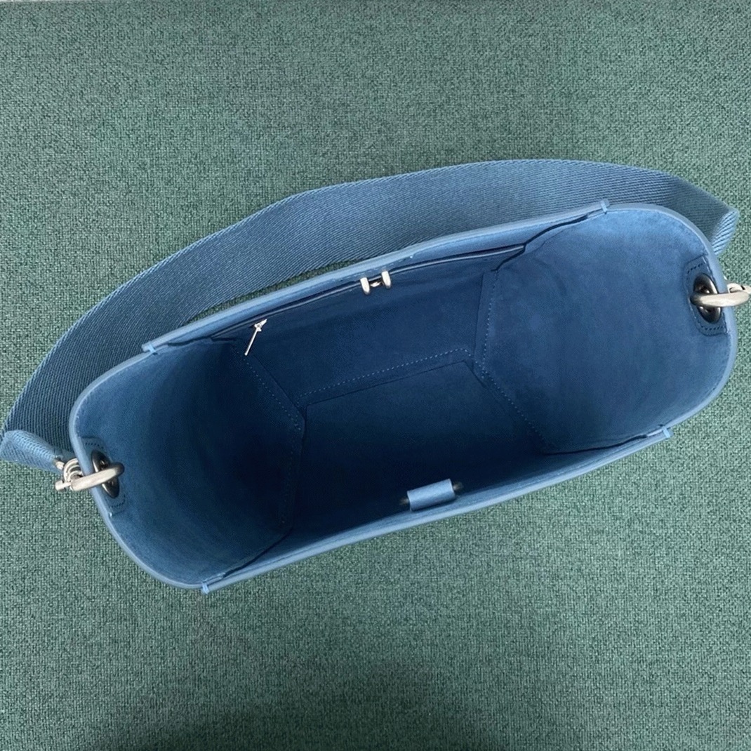 Top Quality Knockoff Ce1i*e Sangle Small Bucket Bag In Slate Blue Calfskin