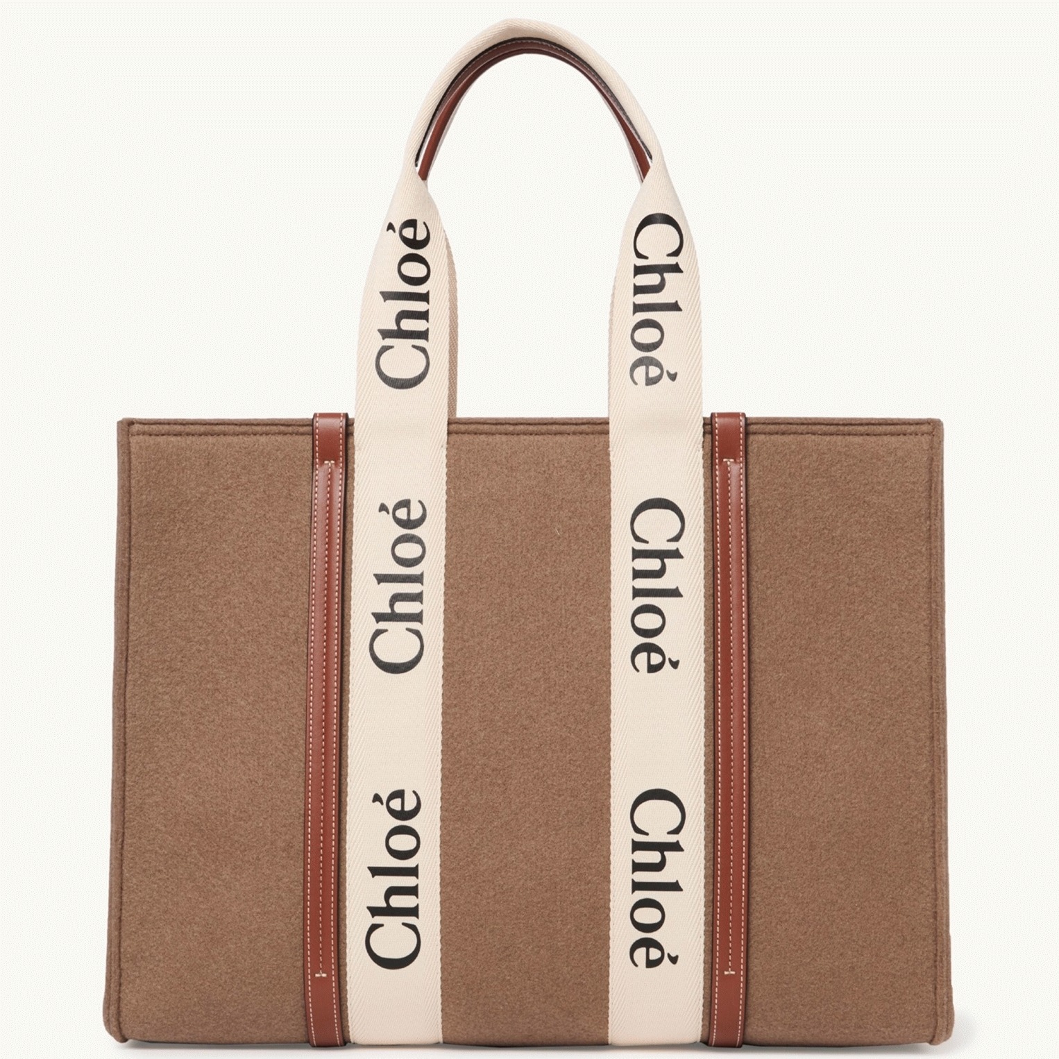 top quality replica Ch10e large woody tote bag in brown felt