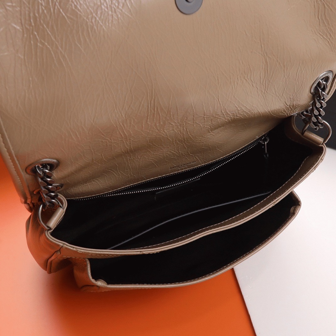 Fake Sa1nt Lau*nt Niki Medium Chain Bag Beige