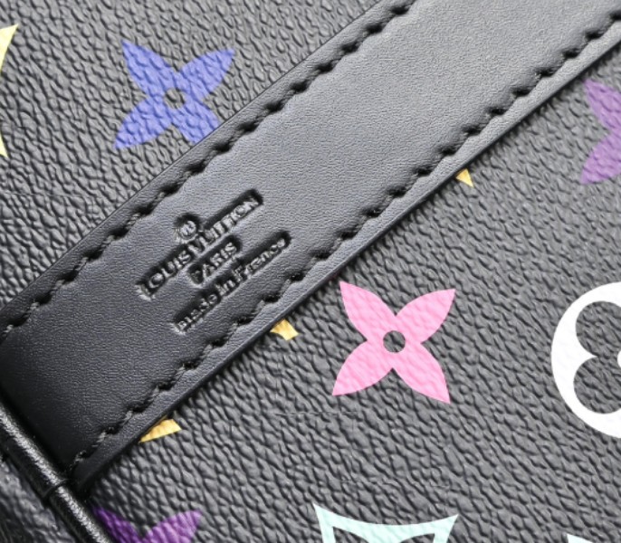 LV X TM Multicolored Keepall Bandouliere 50 In Black