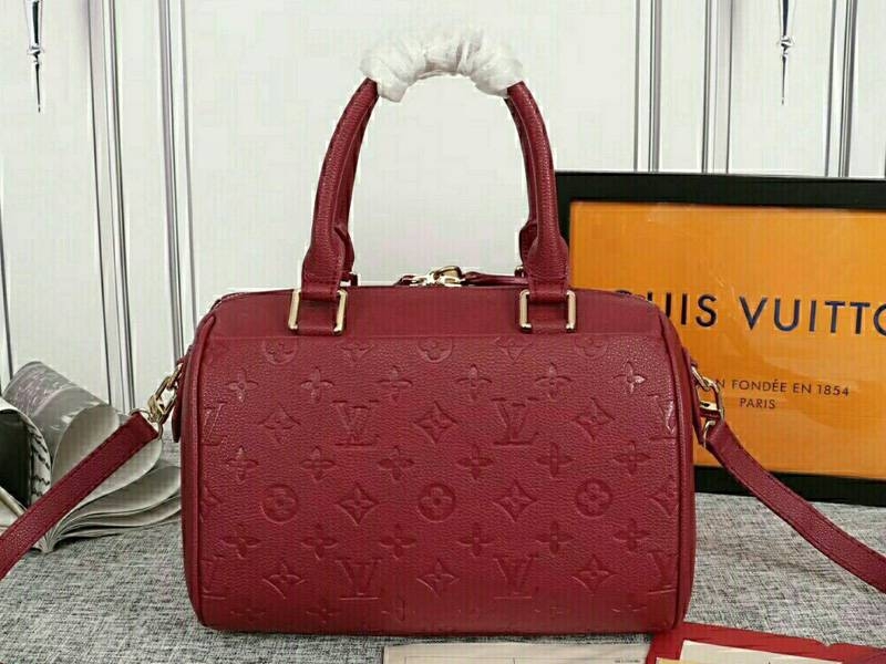 L0vis Vvtt0n Monogram Empreinte Speedy Bandouliere 25 Handbag In Bordeaux