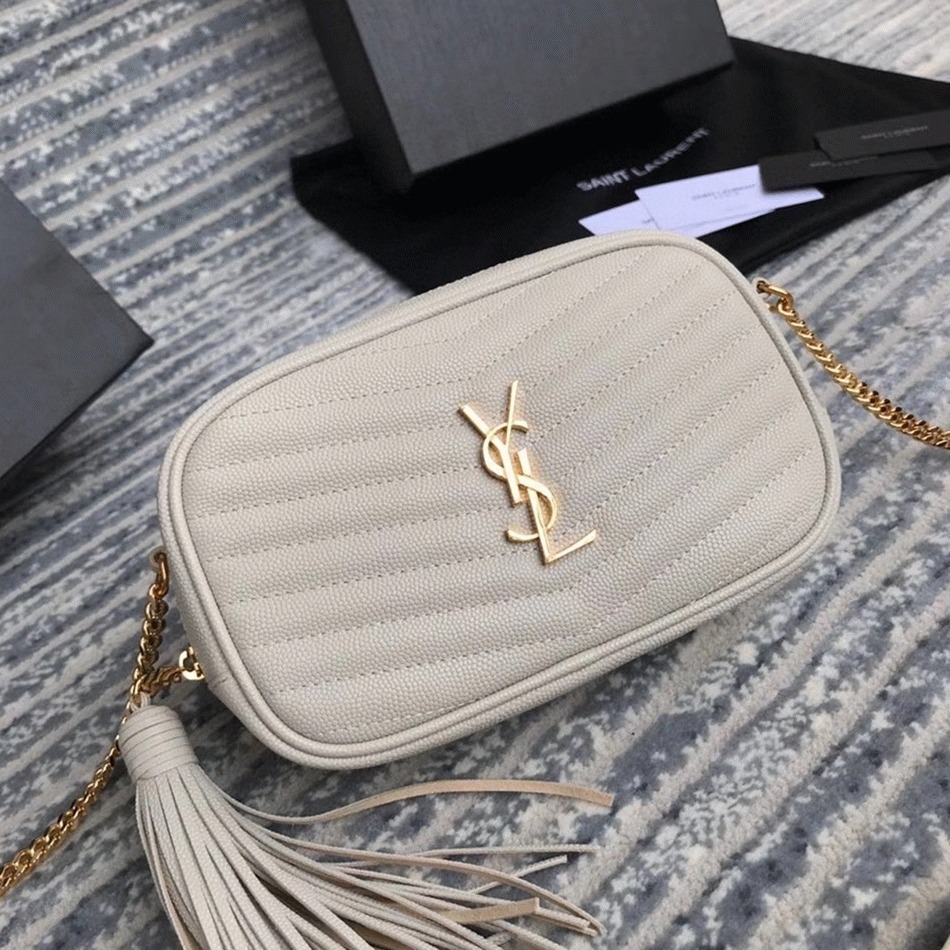 Fake Sa1nt Lau*nt Lou Mini Bag White