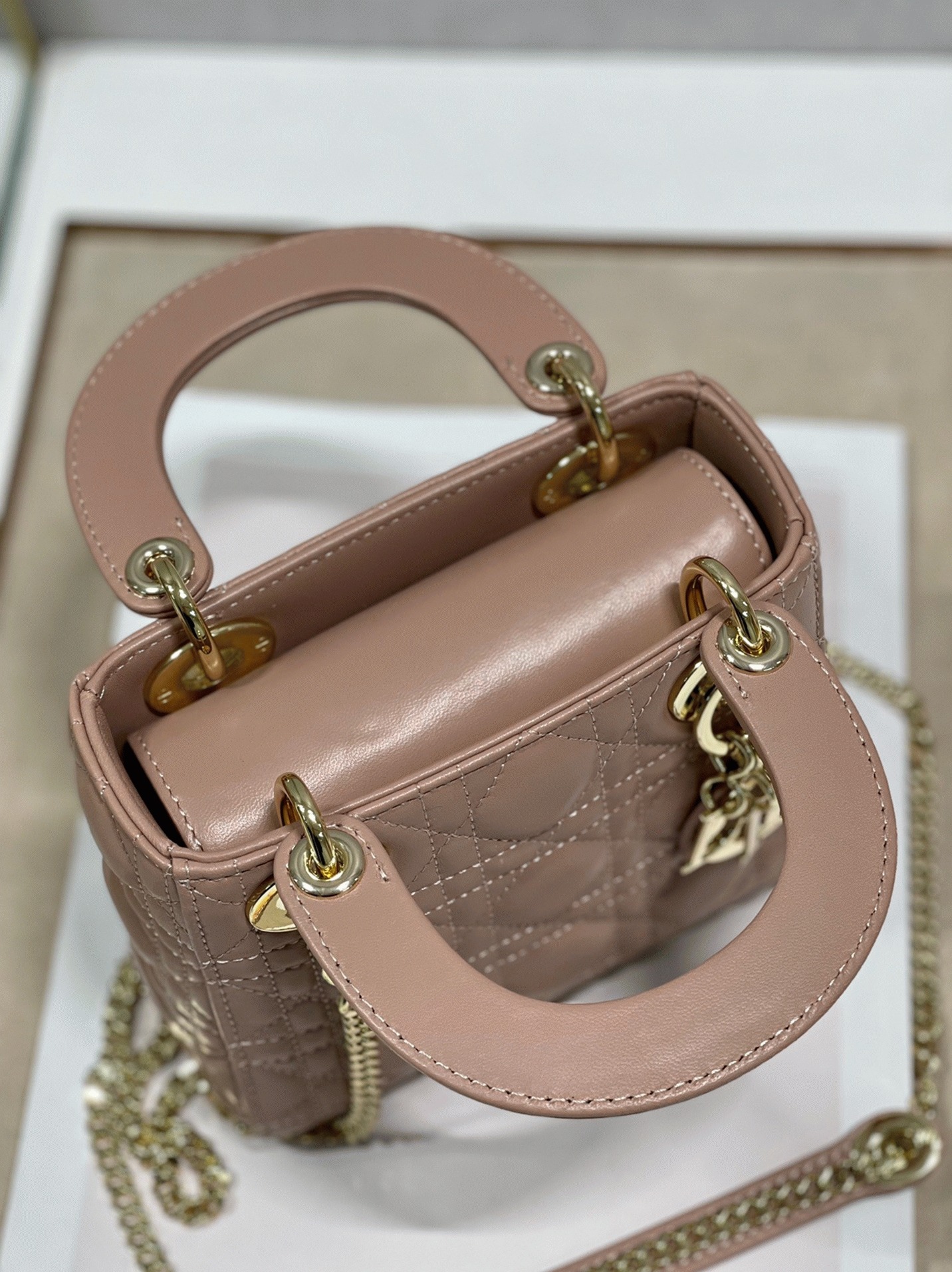 D10r Lady D10r Mini Bag Replica with Chain in Blush