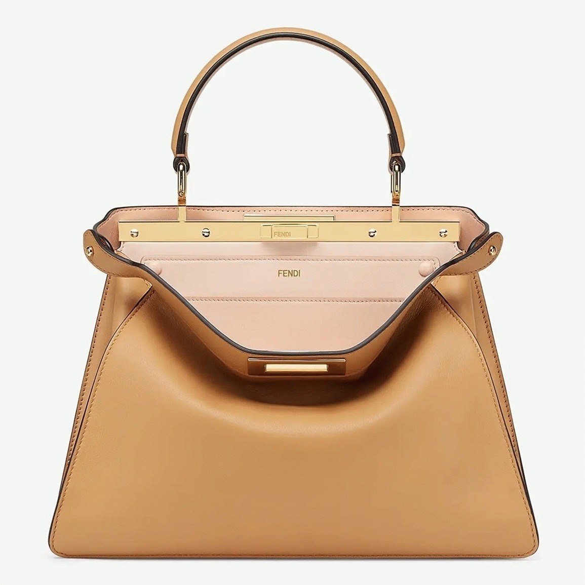Top Quality Fake F**di Peekaboo ISeeU Medium Bag In Beige Calfskin