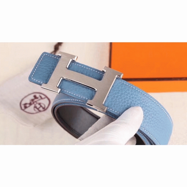 Fake designer H**me5 H belt buckle in blue shade