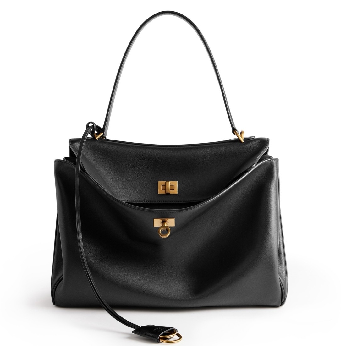 Knockoff Ba1en*iaga Rodeo Medium Bag Black Calfskin
