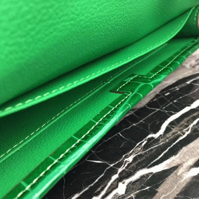 Bambou Knockoff H**me5 Jige Elan 29 Green Accent Clutch