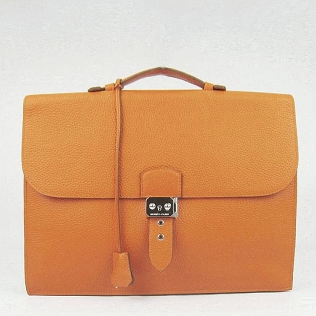 Orange Knockoff H**me5 Sac A Depeches 38CM Professional Bag