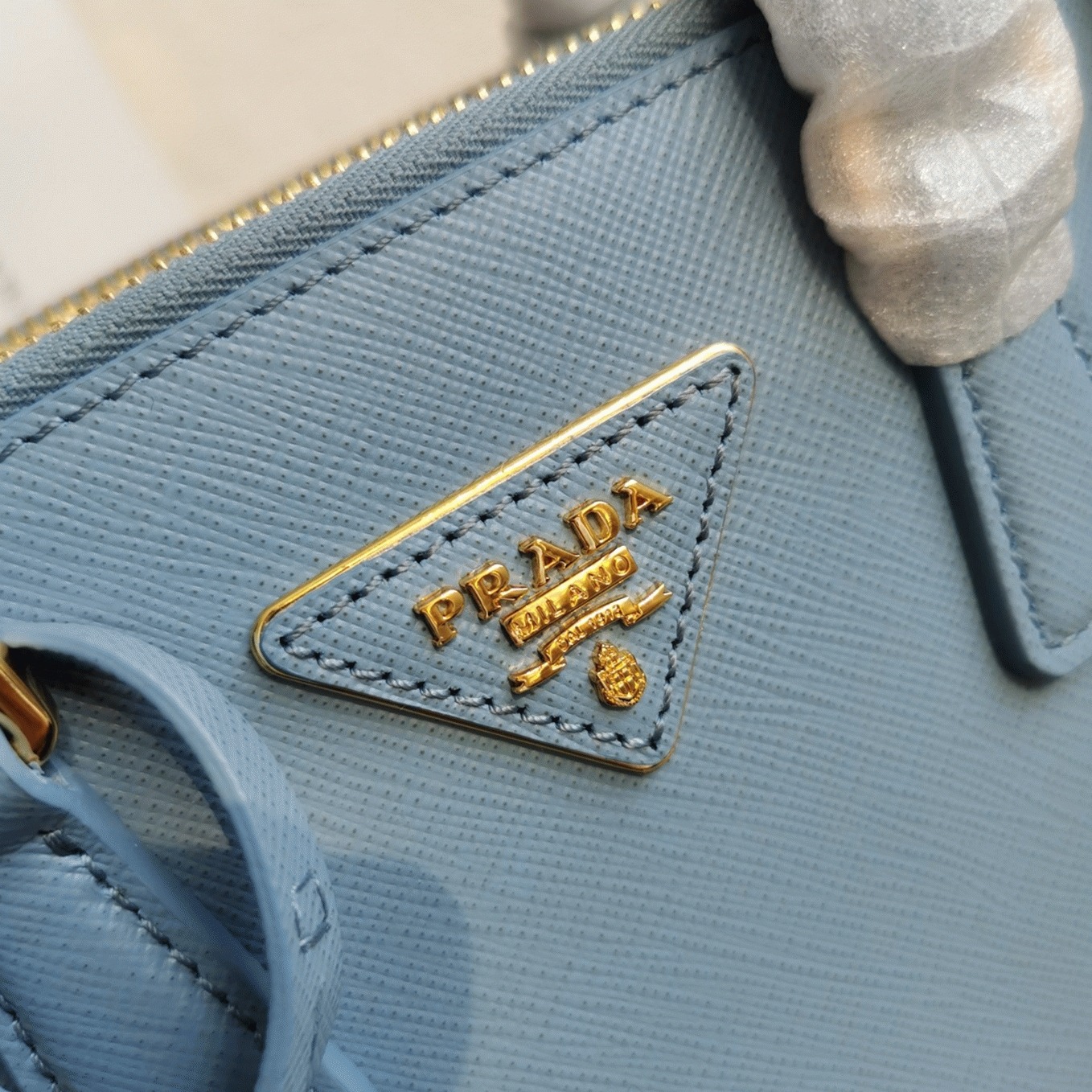 Light Blue Pra*a Mini Galleria Bag Fake