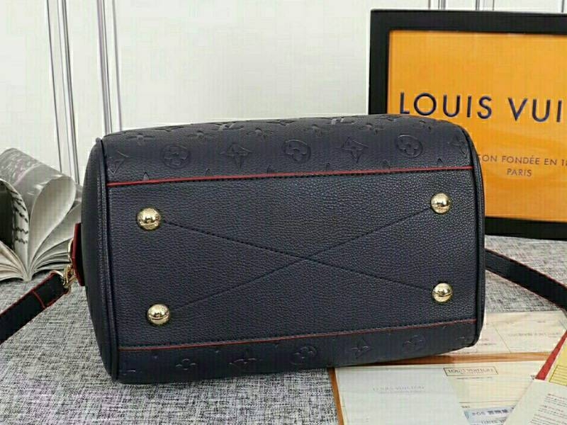 L0vis Vvtt0n Monogram Empreinte Speedy Bandouliere 25 Handbag In Navy Blue