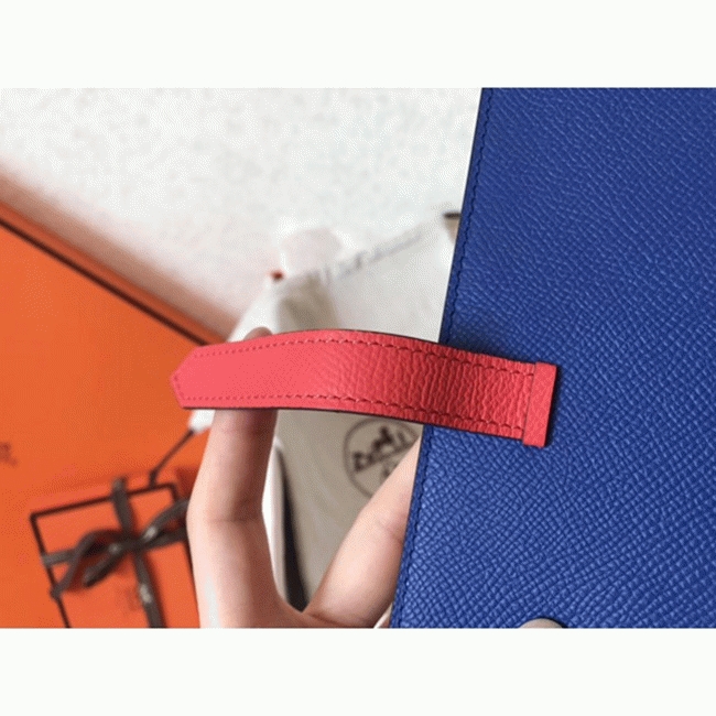 Electric Blue Piment Epsom Imitation H**me5 Bearn Wallet