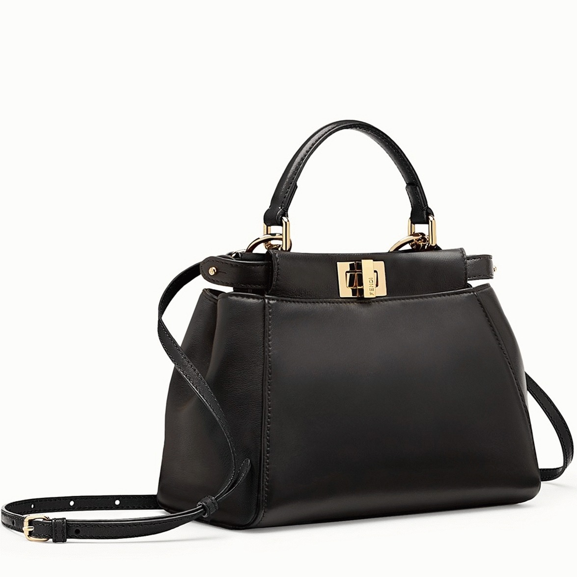 Top Quality Replica F**di Peekaboo Mini Bag In Black Nappa Leather