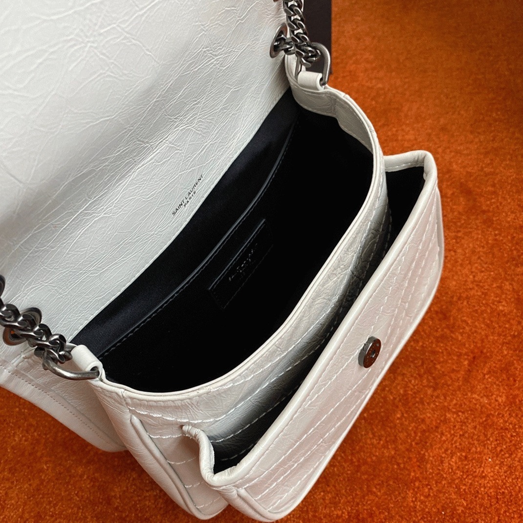 Fake Sa1nt Lau*nt Niki Baby Chain Bag White