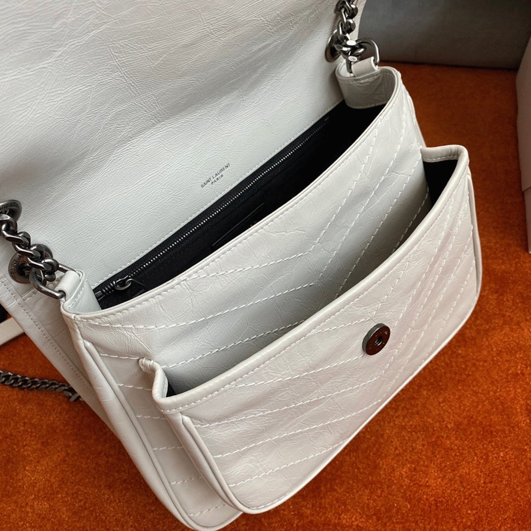 Replica Sa1nt Lau*nt Niki Medium Chain Bag White