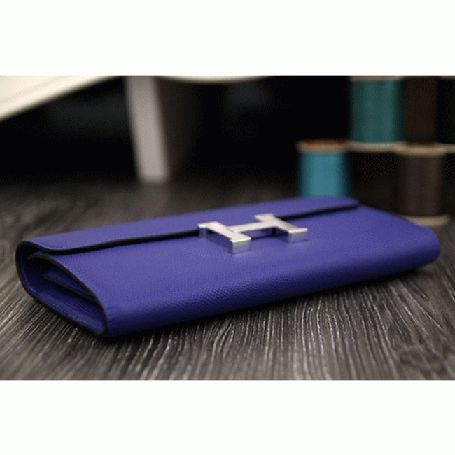 Electric blue replica H**me5 Constance wallet
