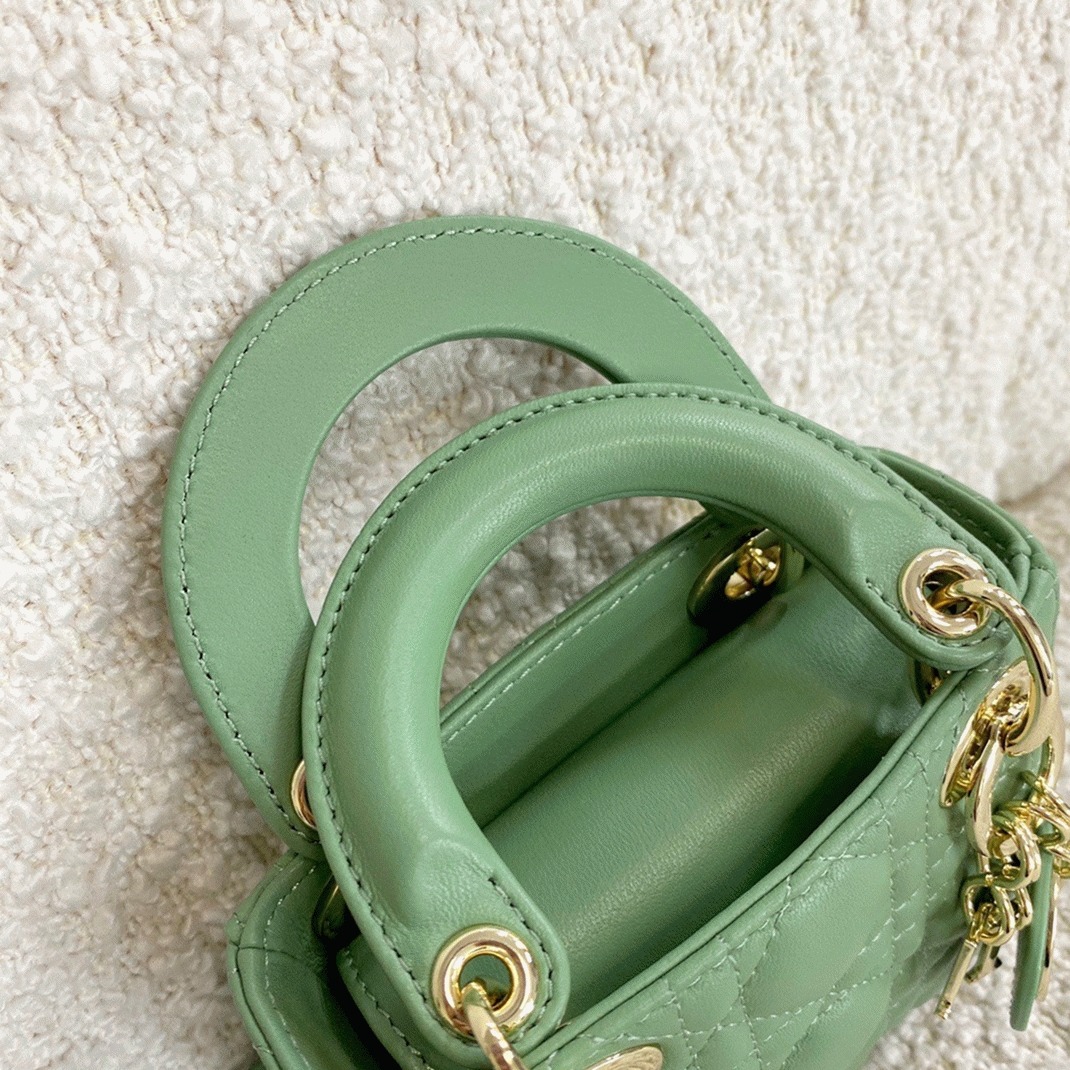 D10r Lady D10r Micro Bag Knockoff in Mint Cannage Lambskin