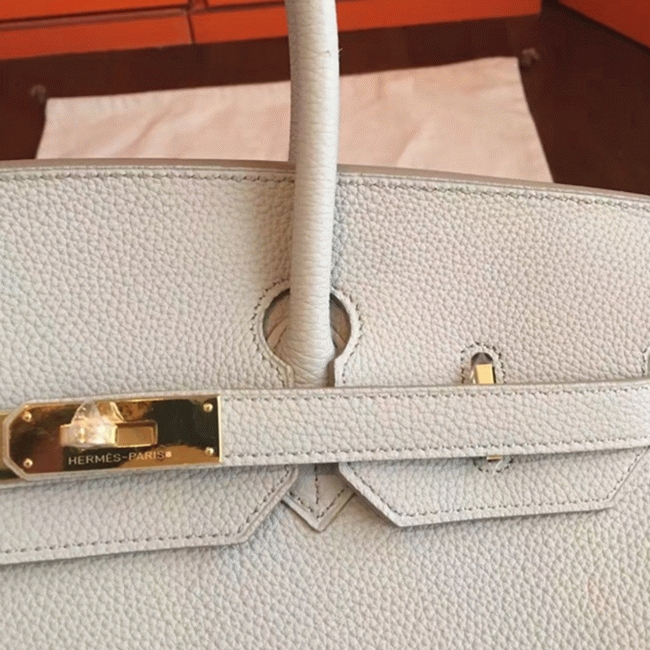 Pearl Grey Faux Luxury H**me5 Birkin 35cm Purse