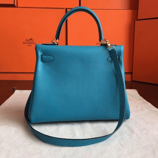 Turquoise Clemence Imitation H**me5 Kelly Retourne 28cm Colorful Bag