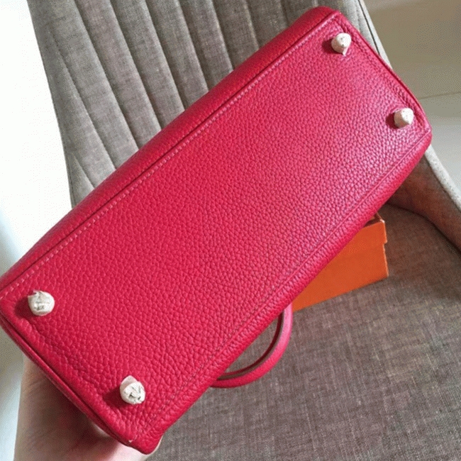 Red Clemence H**me5 Kelly Retourne 28cm Replica Handbag