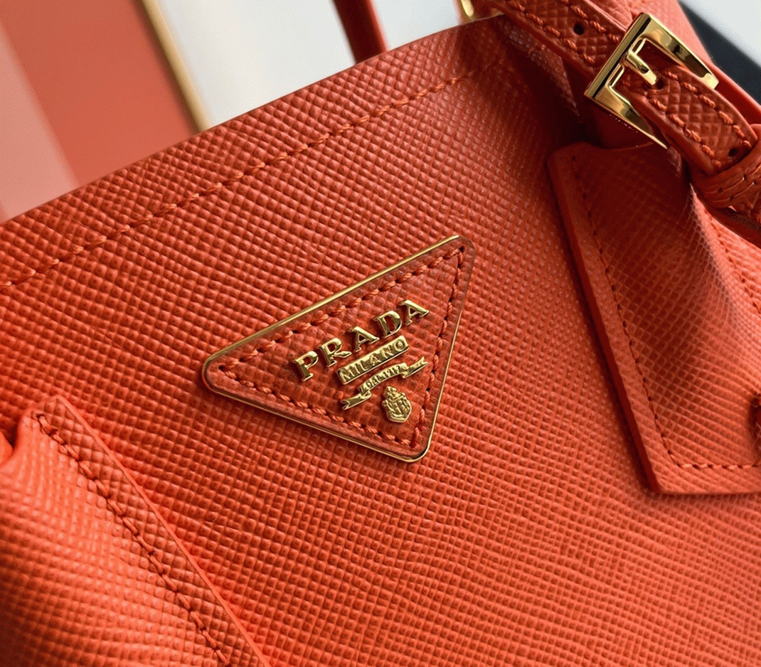 Orange Pra*a Double Mini Bag Knockoff