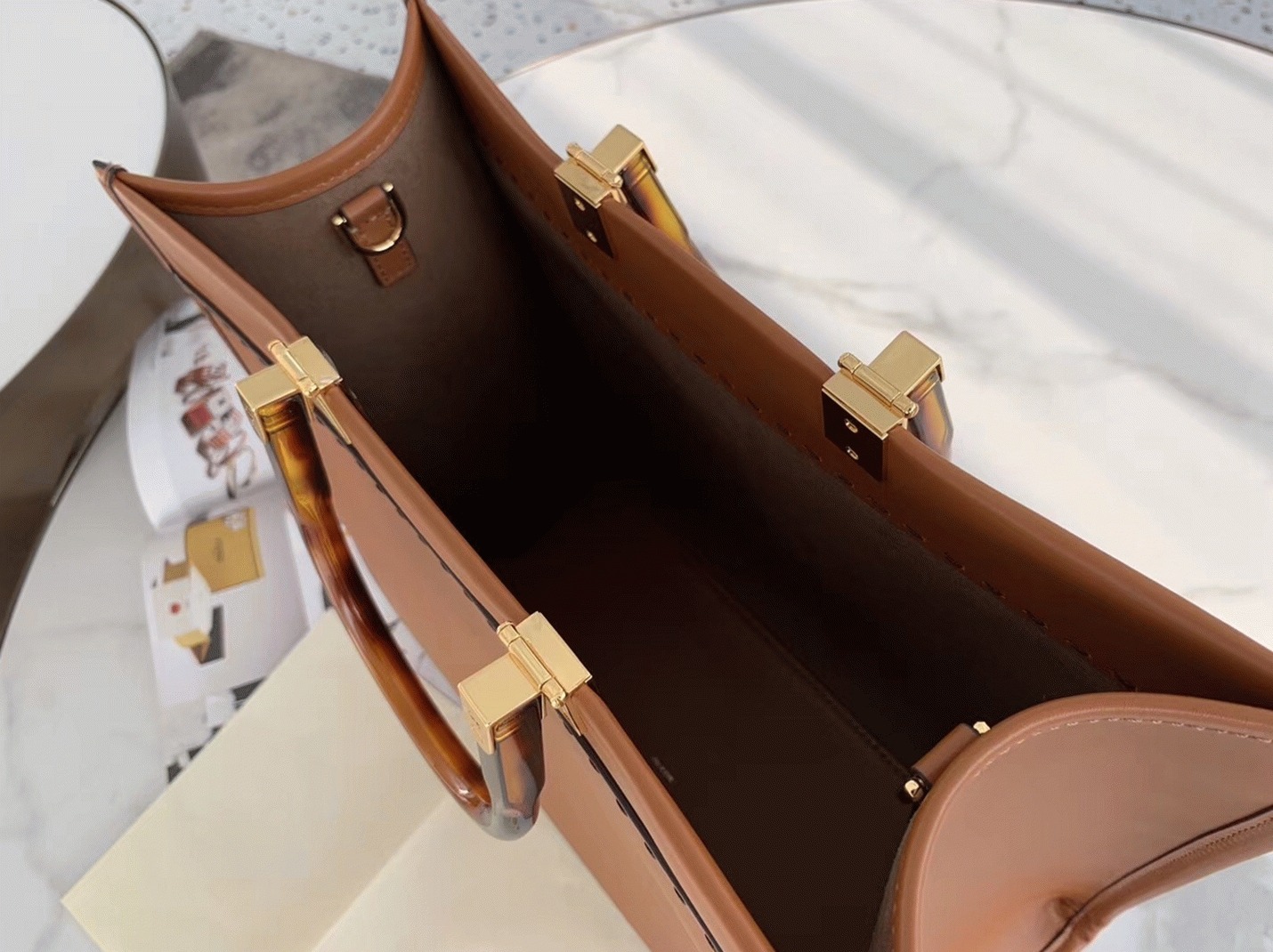 Top Quality Replica F**di Sunshine Medium Tote Bag In Brown Calfskin