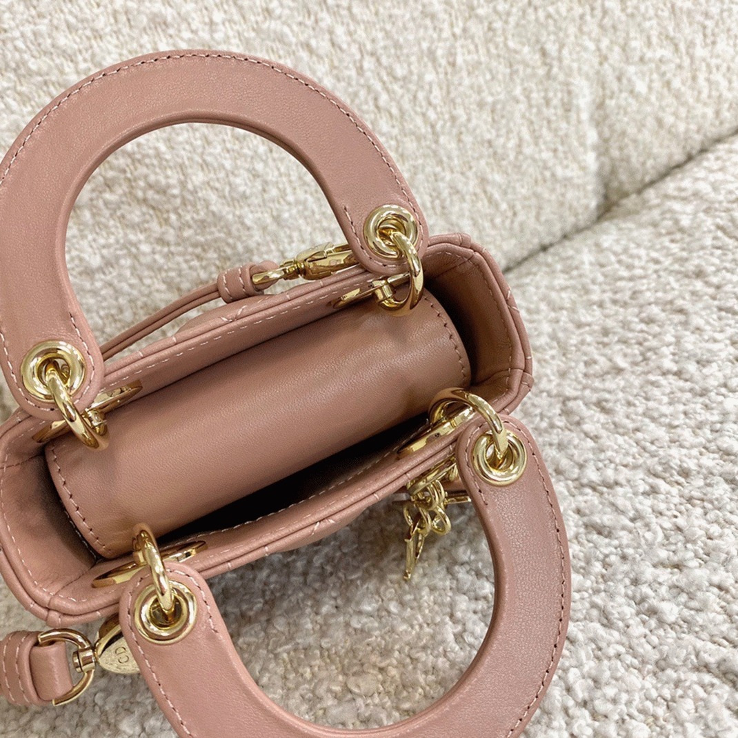 D10r Lady D10r Micro Bag Faux in Poudre Cannage Lambskin
