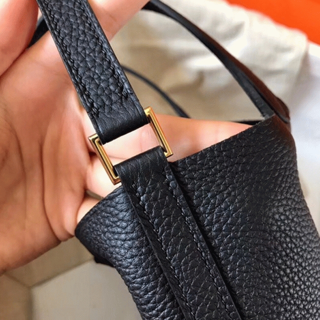 Black AAA replica H**me5 Picotin Lock 18cm handbag