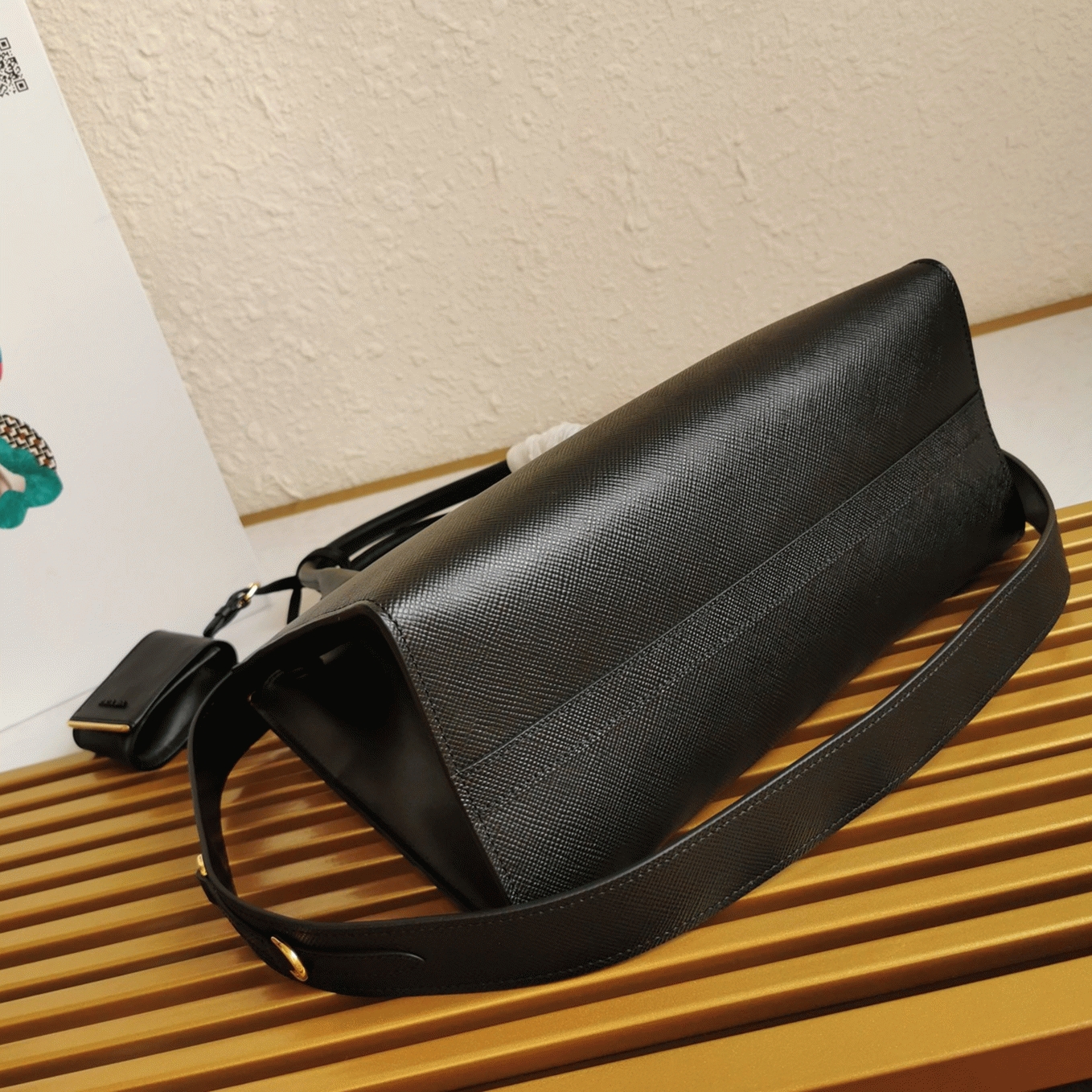 Pra*a Monochrome Medium Bag Knockoff in Black