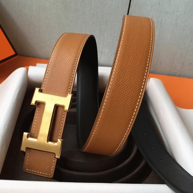 Brown fake luxury H**me5 belt buckle
