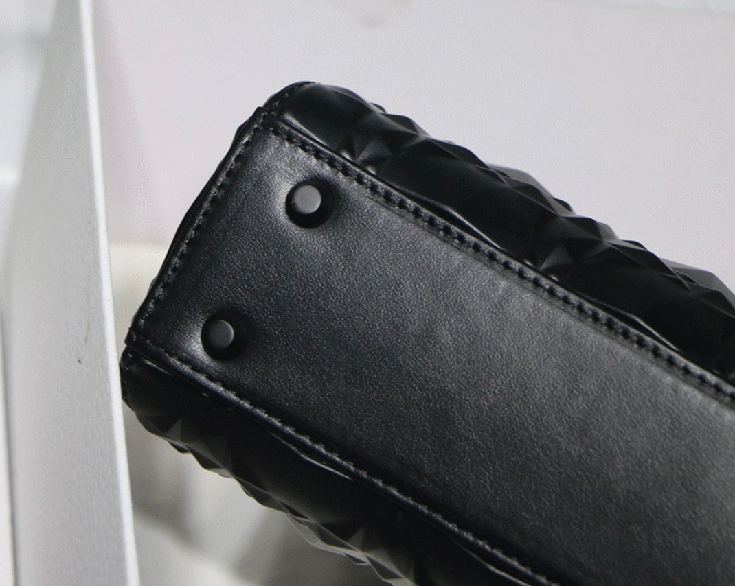 D10r Lady D10r Mini Bag in Black Calfskin with D1am0nd Motif