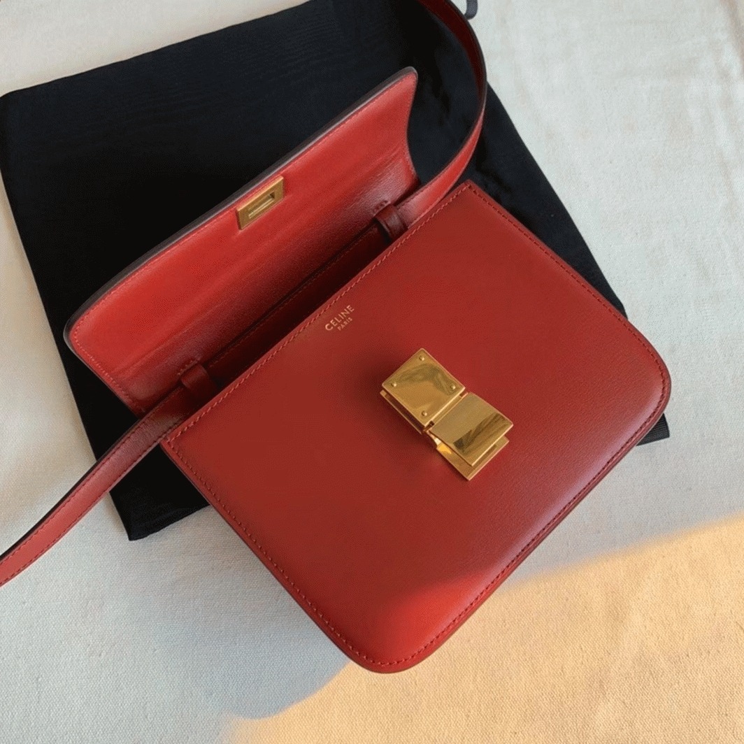 Top Quality Fake Ce1i*e Classic Box Teen Bag In Red