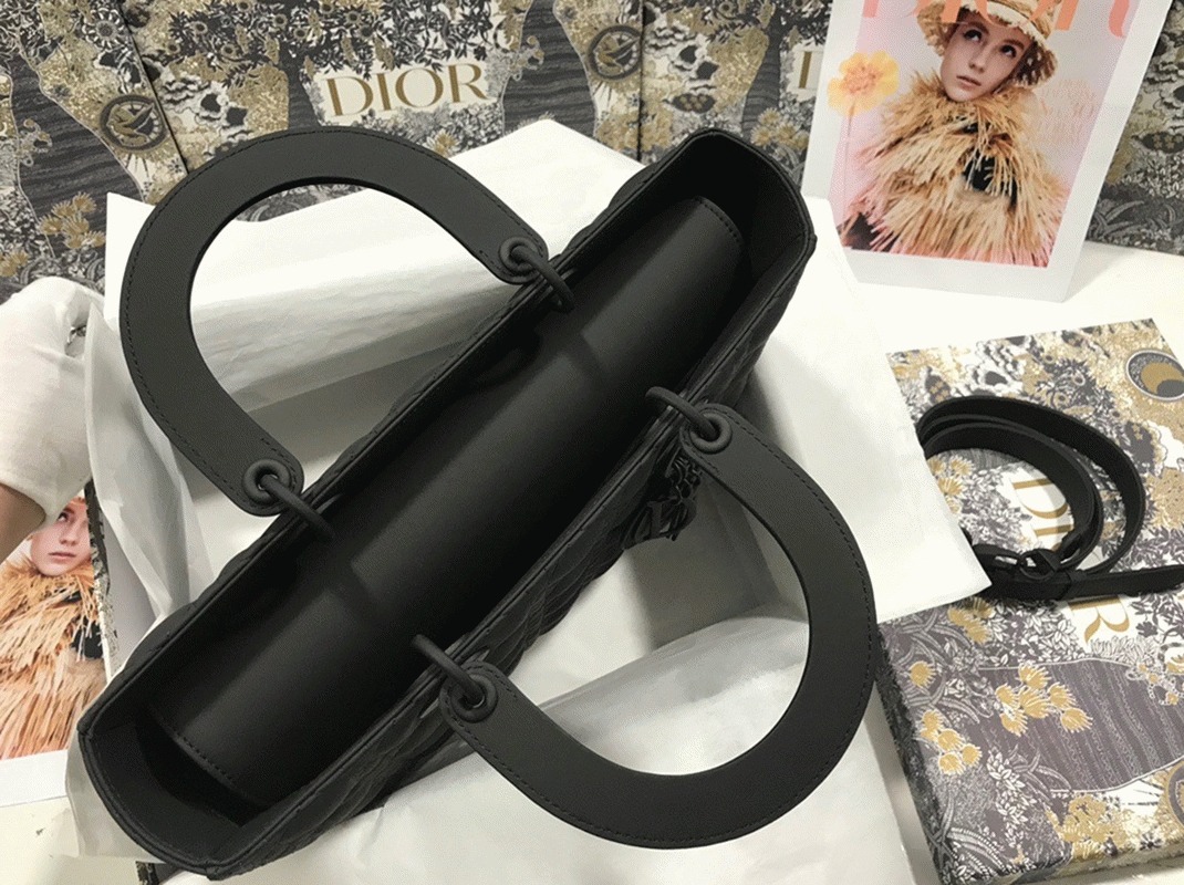 Black D10r Lady D10r Imitation Large Handbag