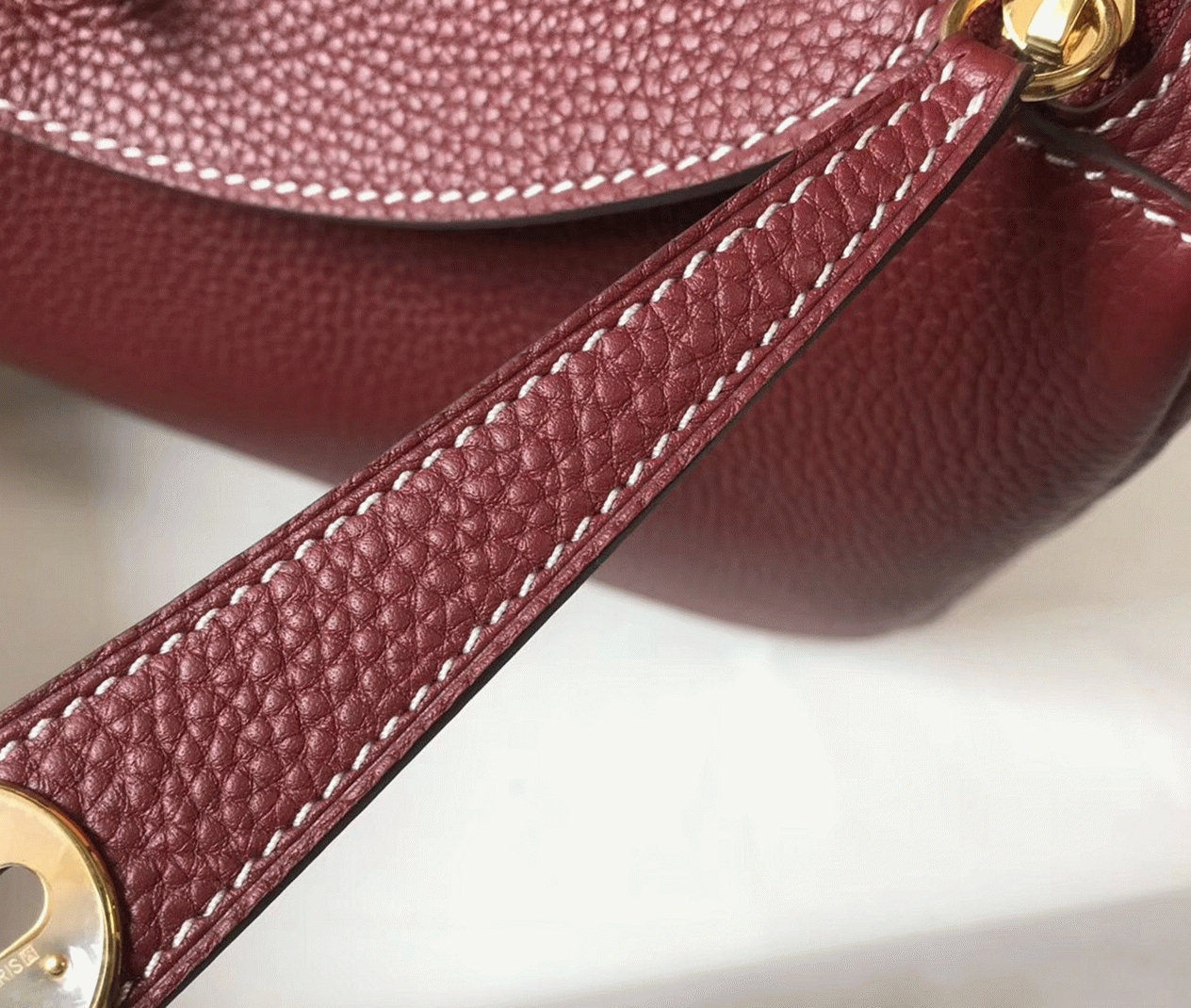 Replica H**me5 Lindy 30cm bag in bordeaux color