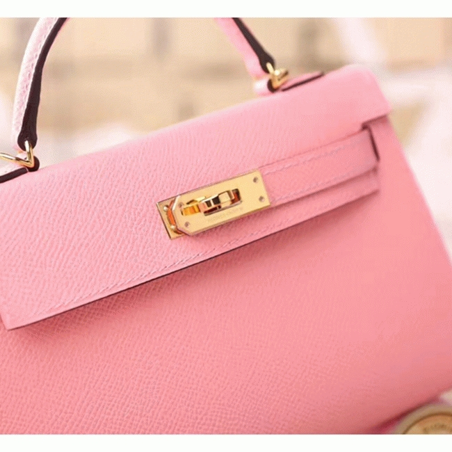Pink Epsom Replica H**me5 Kelly 20cm Graceful Bag