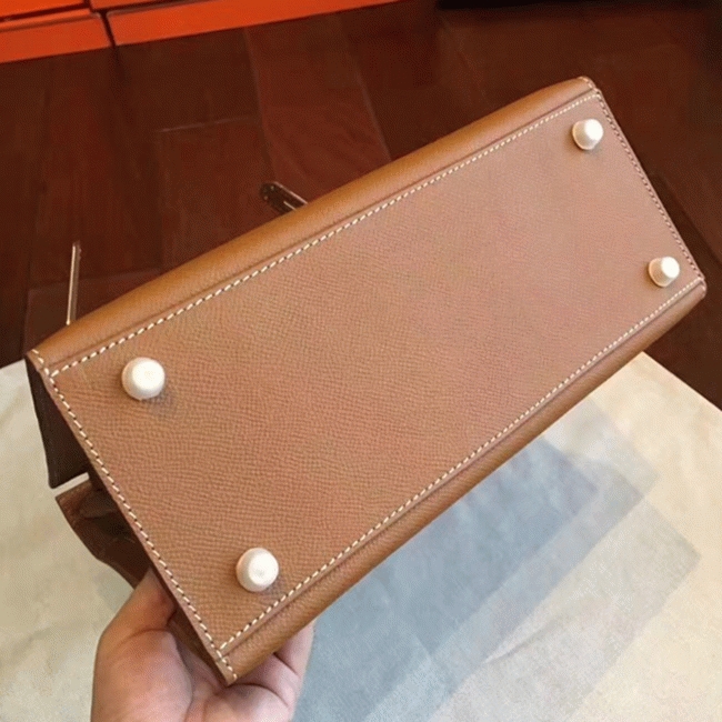 Brown Epsom Faux Luxury H**me5 Kelly Sellier 28cm Elegant Purse