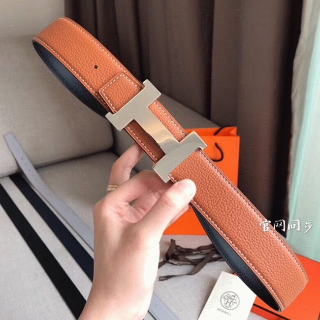 1:1 knockoff H**me5 Constance belt buckle in brown shade