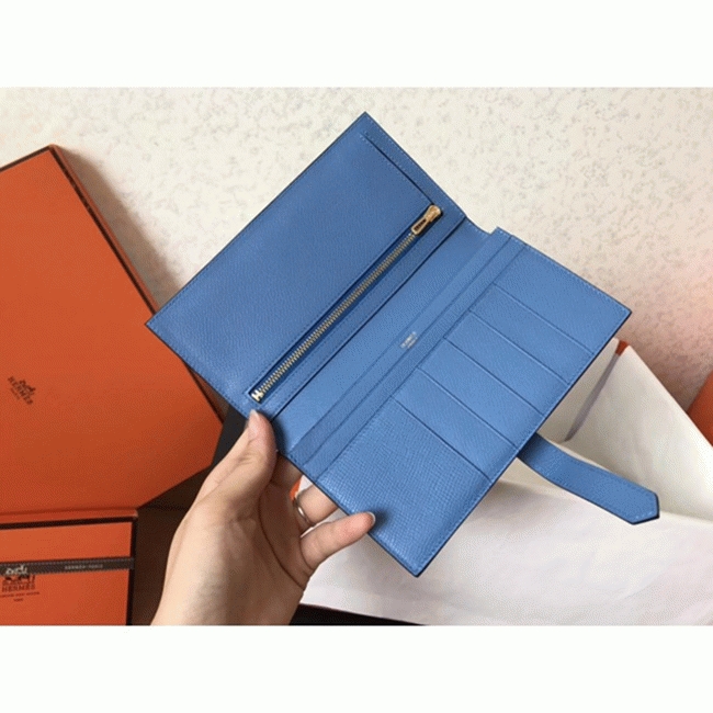 Blue Jean Epsom Replica H**me5 Bearn Wallet