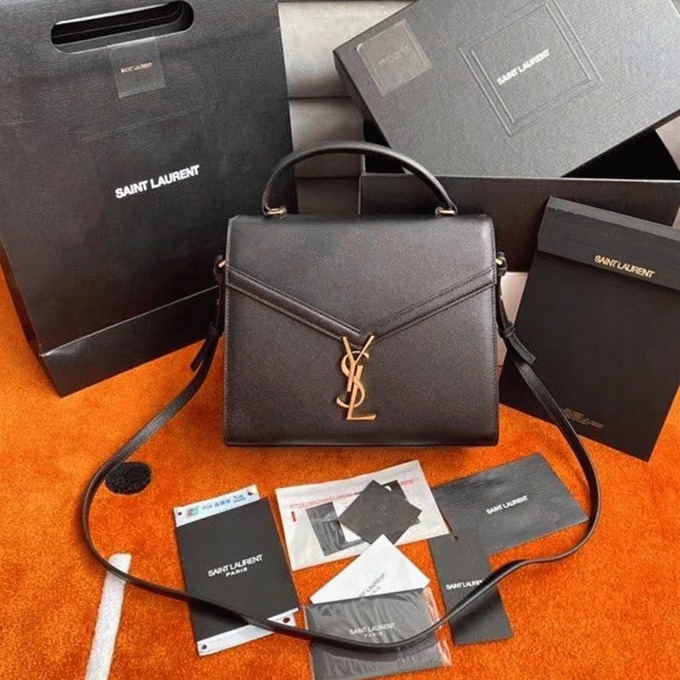 Fake Sa1nt Lau*nt Cassandra Medium Bag Black